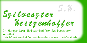 szilveszter weitzenhoffer business card